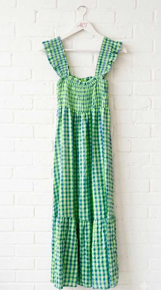 Vestido Valeria cuadro vichy neón +1 color