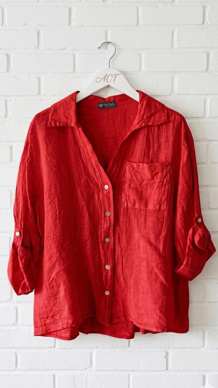 Camisa basic de lino Aurora +8colores