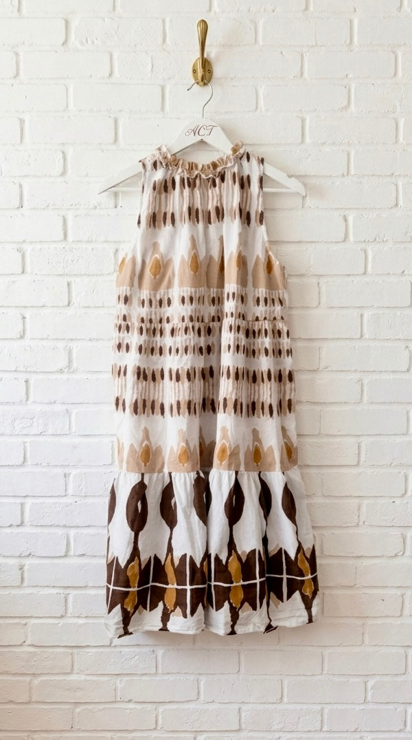 Vestido corto boho terracota