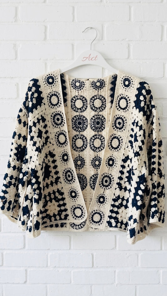 Chaqueta cárdigan crochet +1 color