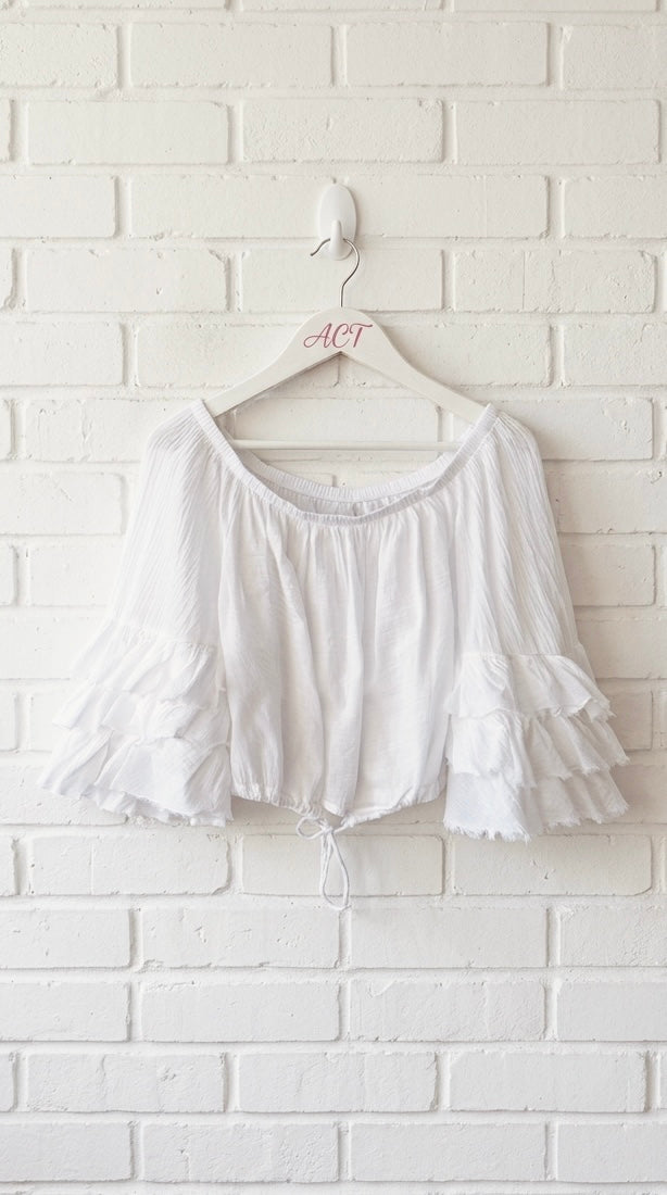 Blusa crop volantes