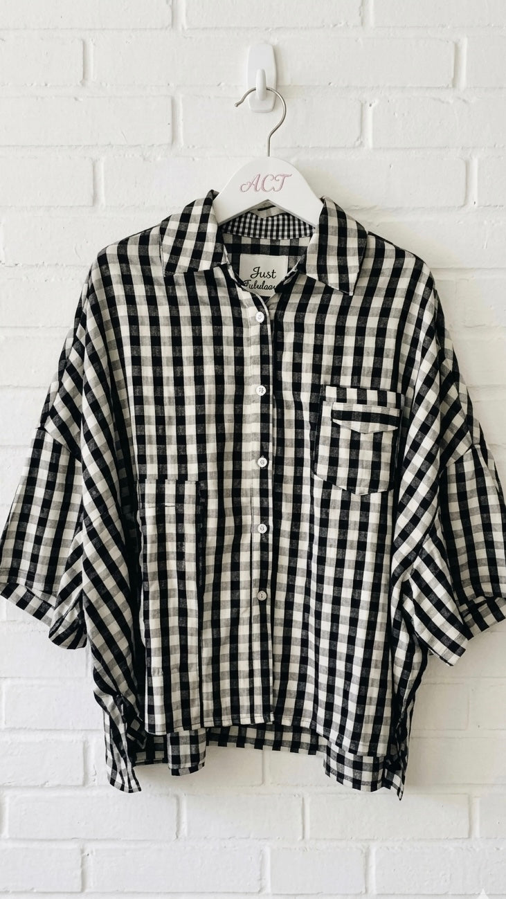 Camisa oversize cuadro vichy