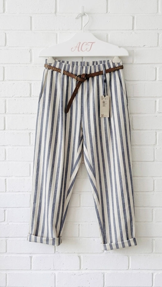 Pantalón recto rayas +3 colores