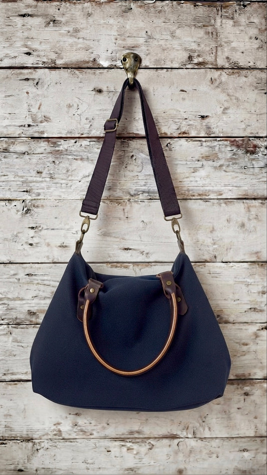 Bolso Tote de Lona y Piel+1color