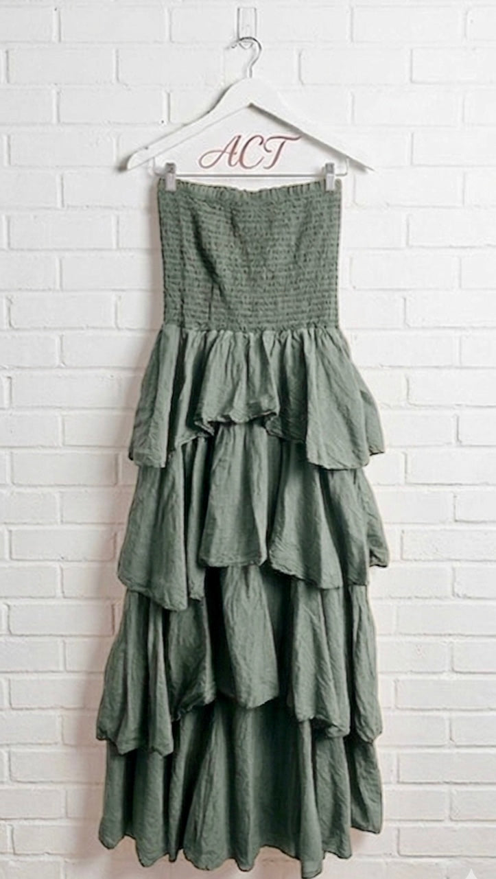 Vestido Maxi escote palabra de honor +8 colores