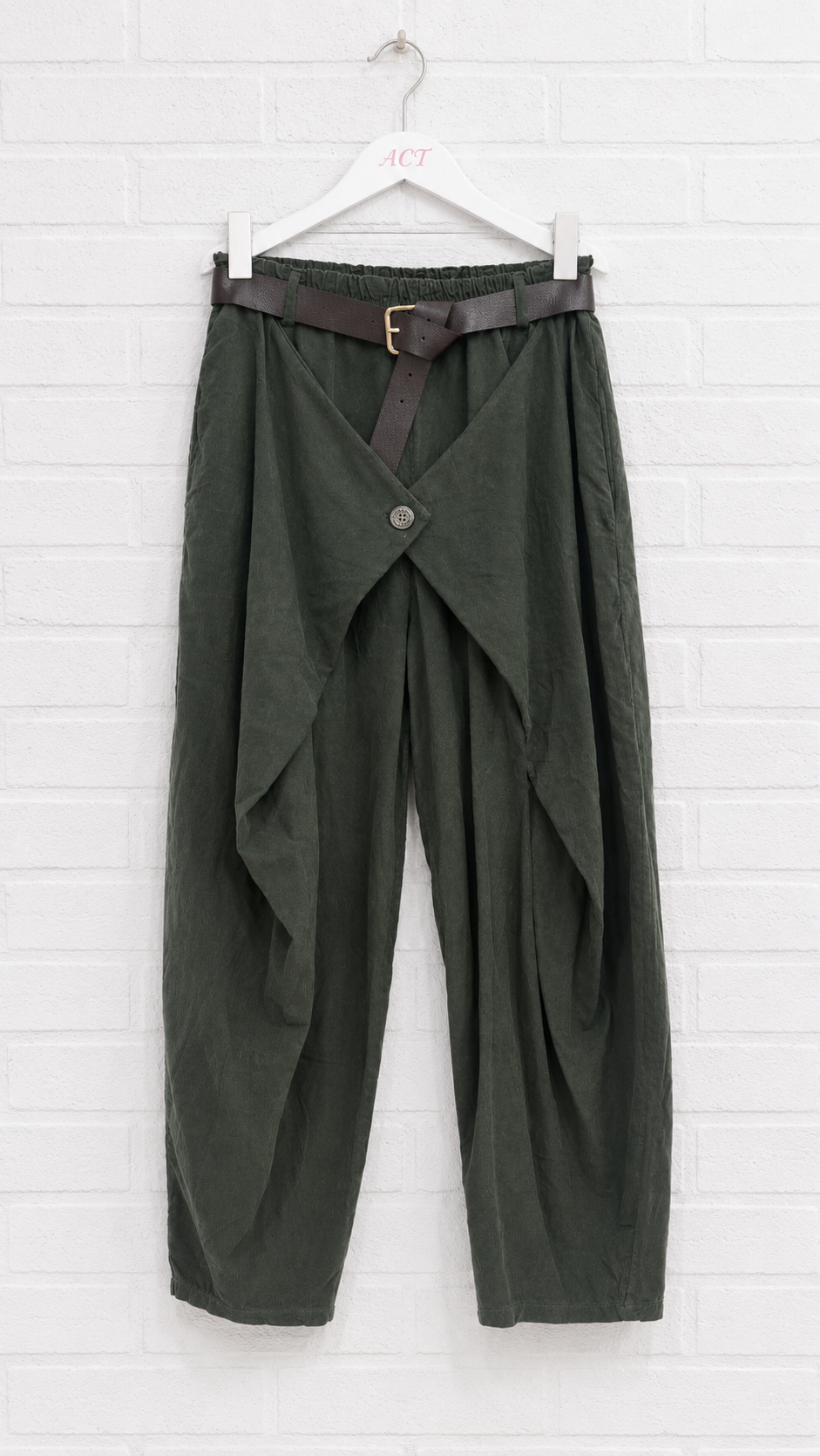 Pantalón de Micropana Cruzado con Cinturón +2 colores