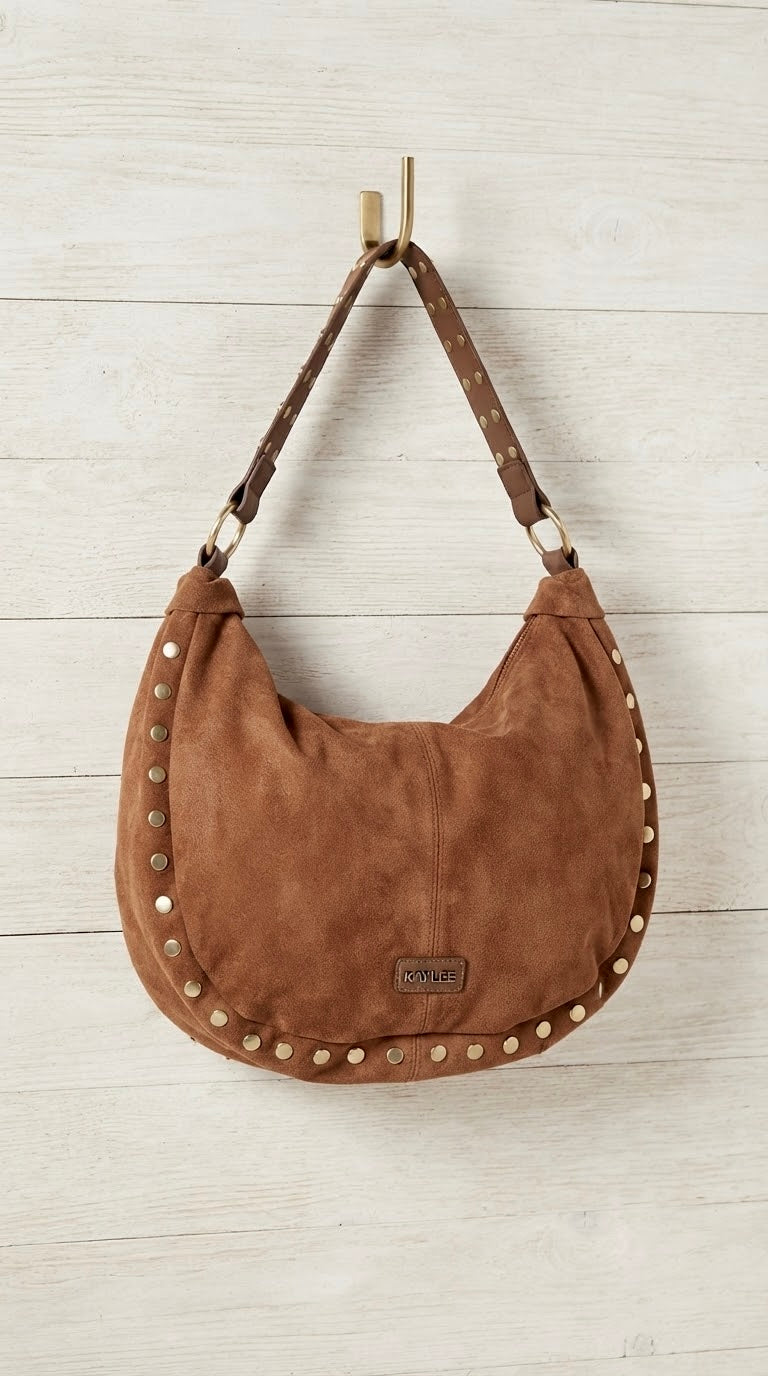 Bolso Hobo de Antelina con Tachuelas +3 colores