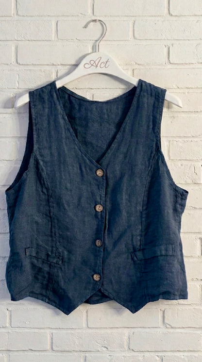 Chaleco de lino basic