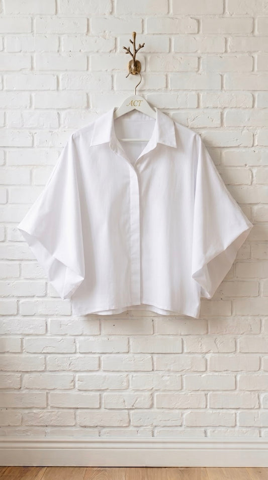 Camisa Oversize Popelin con Mangas Dapreadas +4 colores