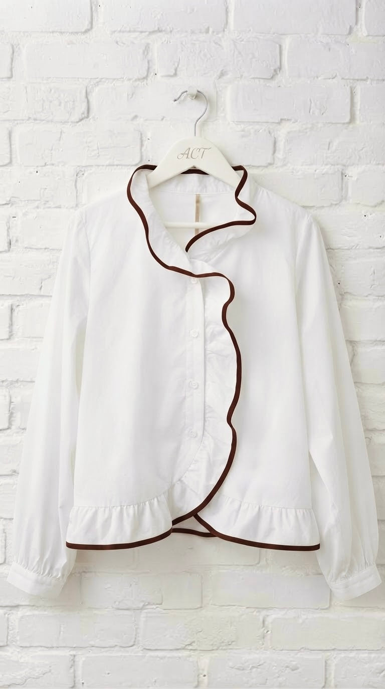 Blusa  Bicolor Volantes Romantique