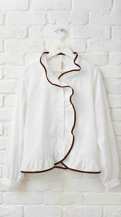 Blusa  Bicolor Volantes Romantique
