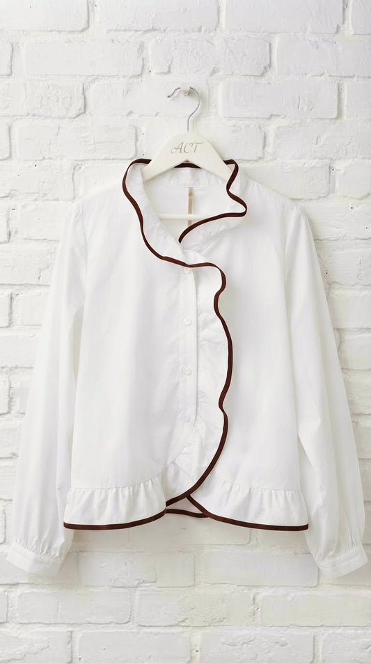 Blusa  Bicolor Volantes Romantique