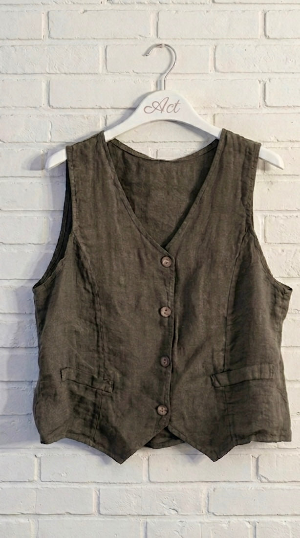 Chaleco de lino basic