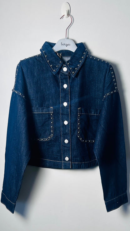 Chaqueta tejana crop