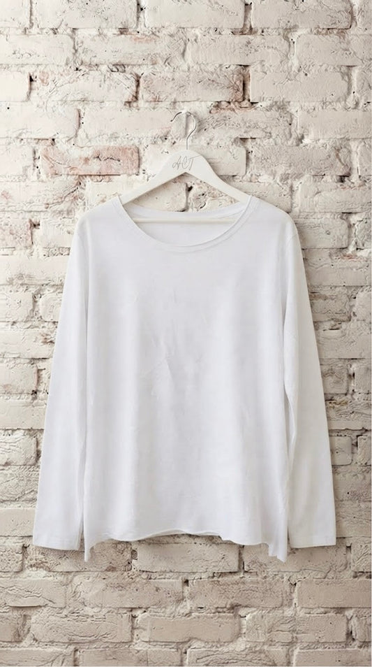 Camiseta Básica 100% Algodón Manga Larga +9 colores