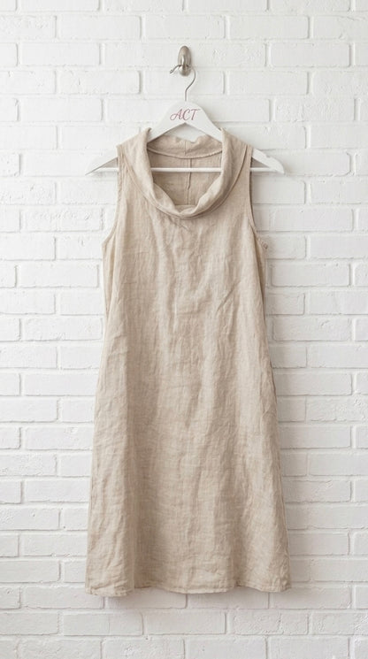 Vestido midi lino escote desbocado +8 colores