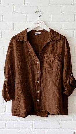 Camisa basic de lino Aurora +8colores