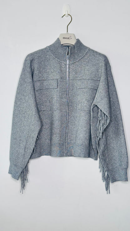 Cárdigan crop flecos +2 colores