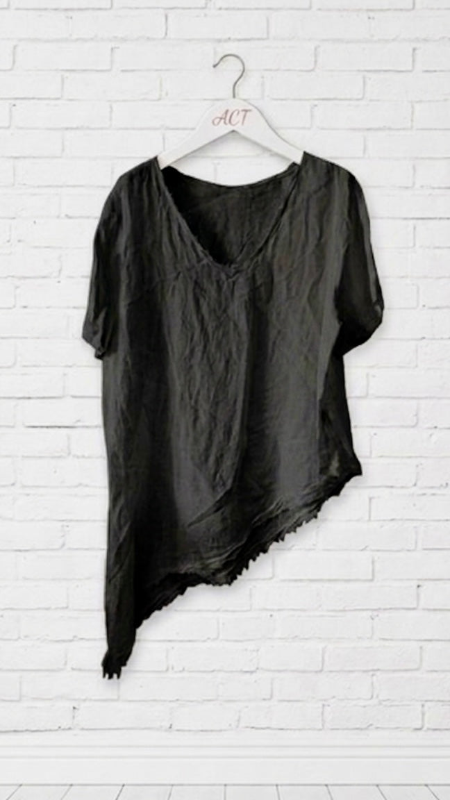 Blusa lino asimétrica Aurora +8colores
