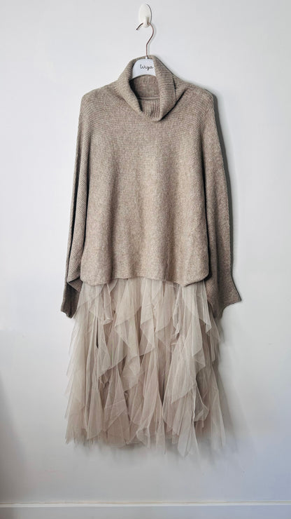 Tulle dress set with collar +2 colors