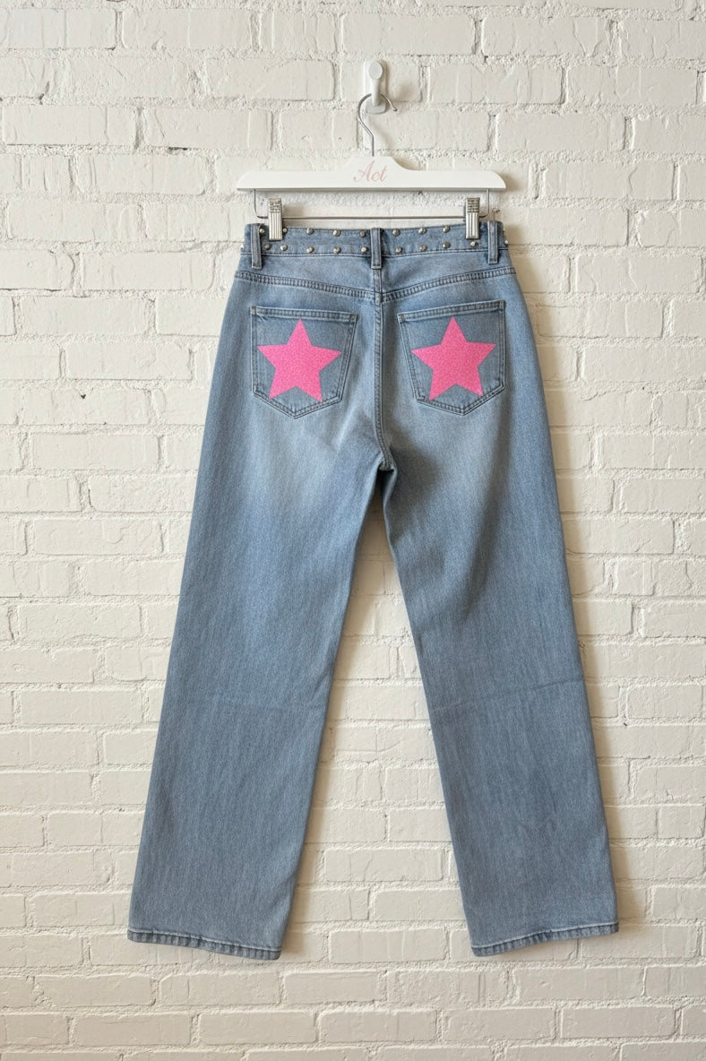 Pantalón denim estrella