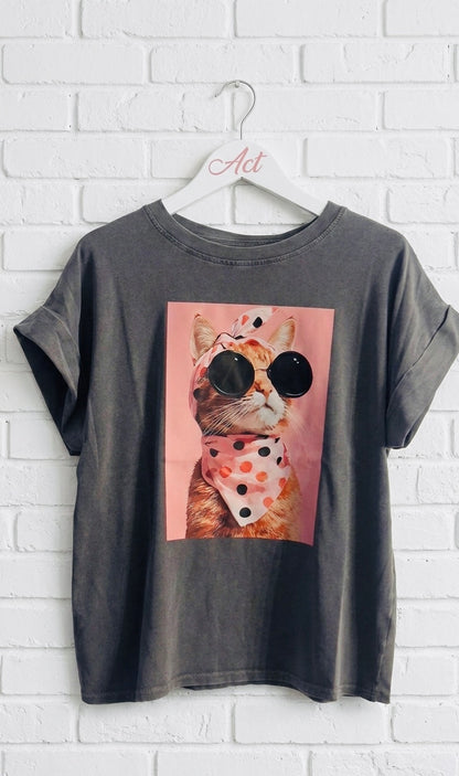 Camiseta Cat Fashion + 1color
