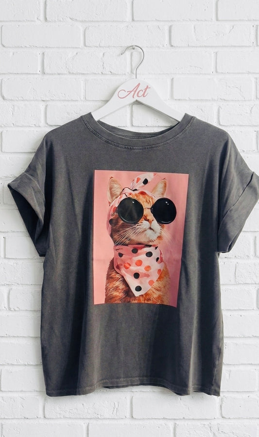 Camiseta Cat Fashion + 1color
