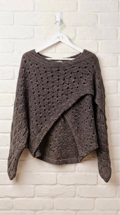 Jersey Poncho Cruzado de Punto Calado +2 colores