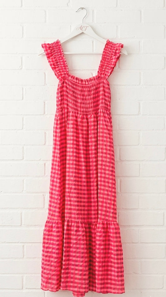 Vestido Valeria cuadro vichy neón +1 color