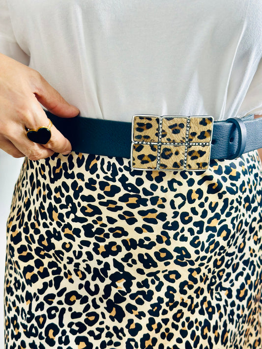 Cinturón piel leopardo