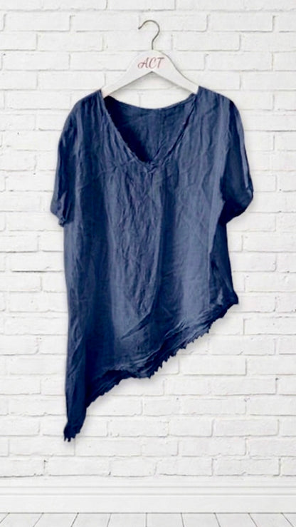 Blusa lino asimétrica Aurora +8colores
