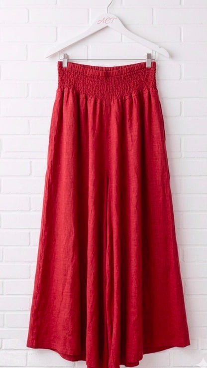 Pantalón palazzo de lino Aurora +6 colores