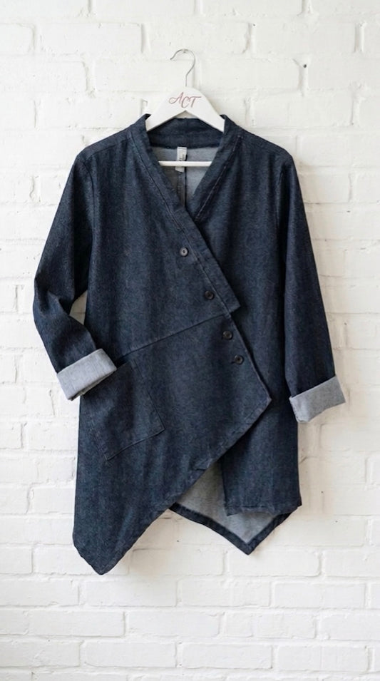Chaqueta Denim asimétrica 158C
