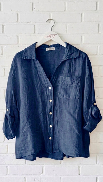 Camisa basic de lino Aurora +8colores