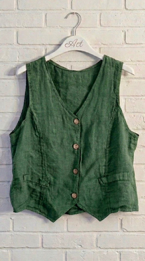 Chaleco de lino basic