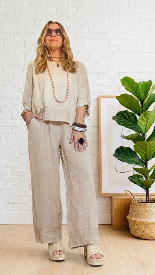 Conjunto Lino, luxury +5 colores