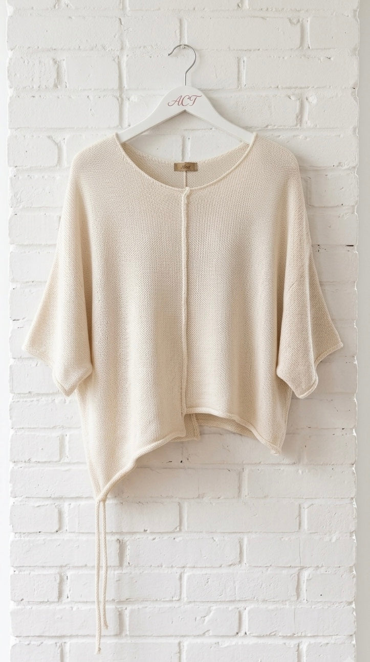 Jersey de Punto Fino Asimétrico con Lazada +4colores
