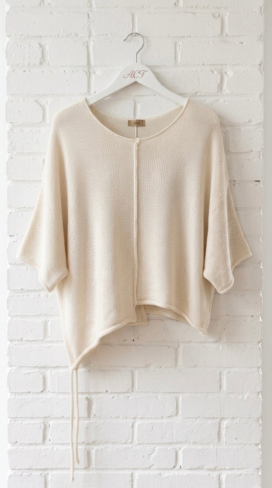 Jersey de Punto Fino Asimétrico con Lazada +4colores