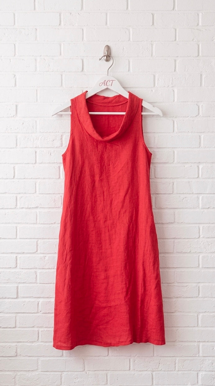 Vestido midi lino escote desbocado +8 colores