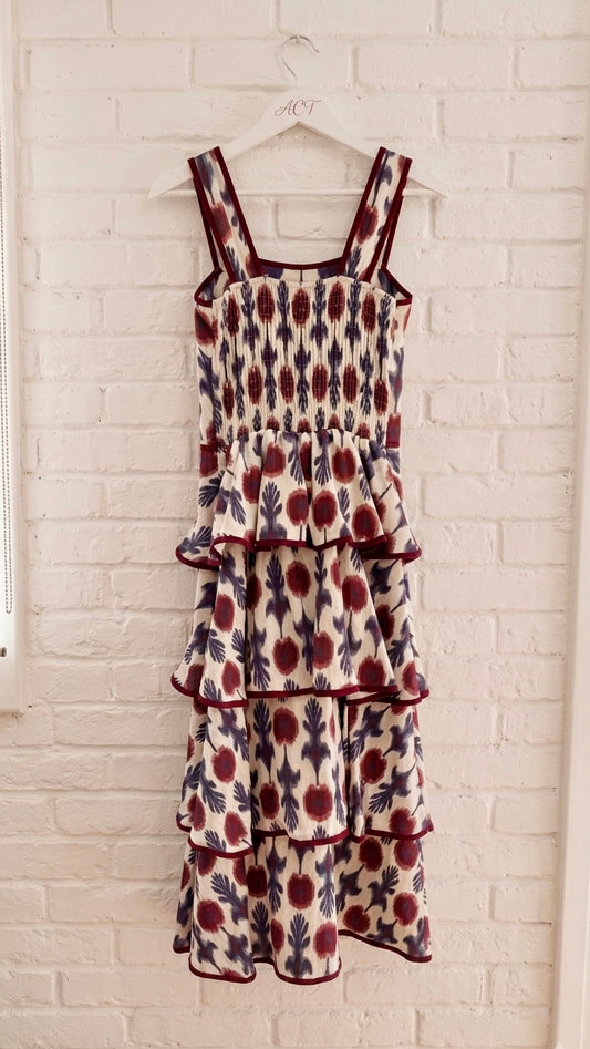 Vestido Multi-Volantes Estampado Aimar