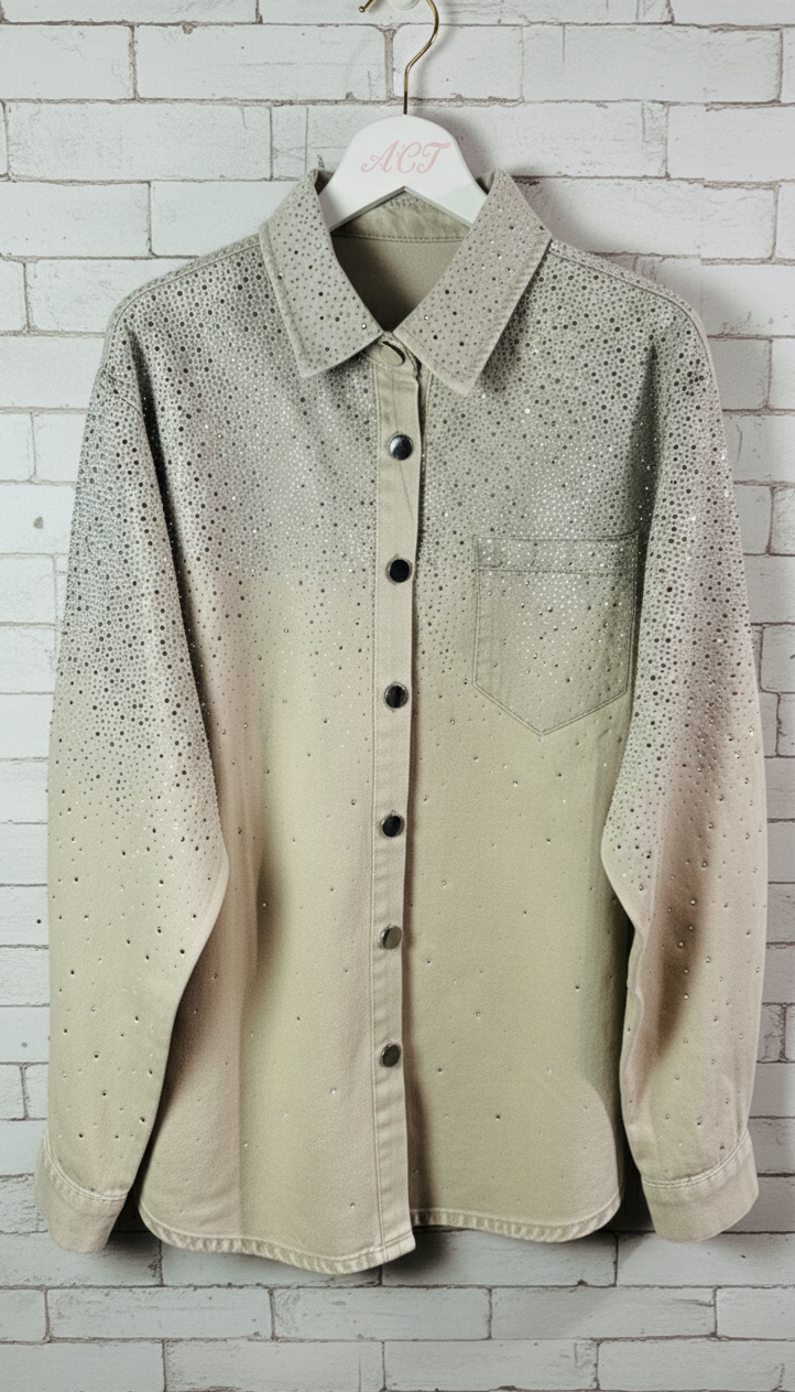 Sobre camisa strass