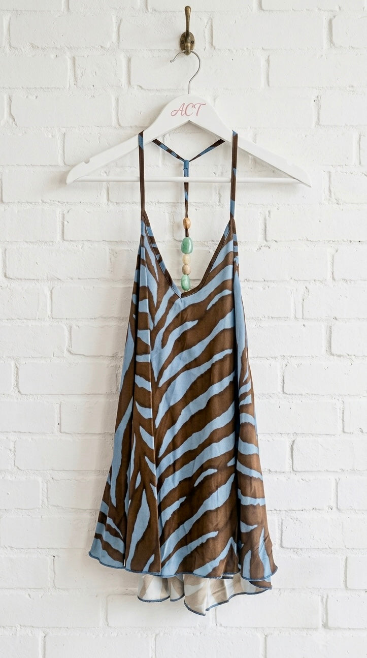Top Tirantes Cebra Con Cuentas +2 colores