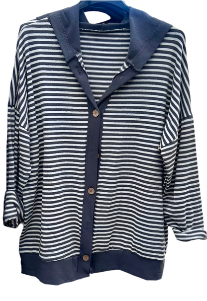 Cárdigan de rayas con capucha +2 colores