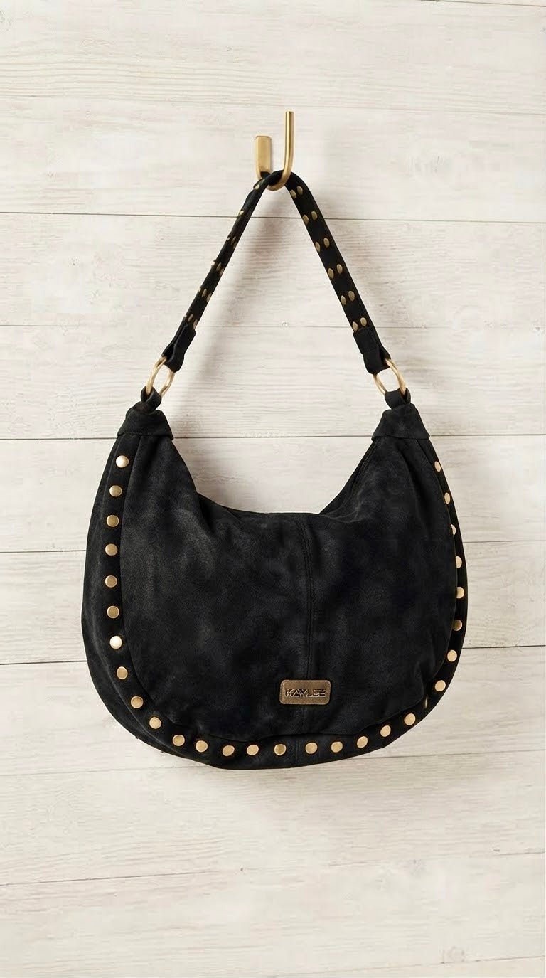 Bolso Hobo de Antelina con Tachuelas +3 colores