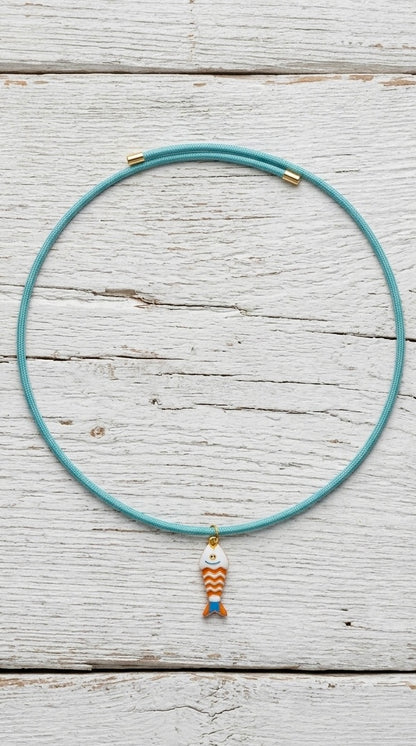 Collar de cordón magnético con colgante de pez + 3 colores