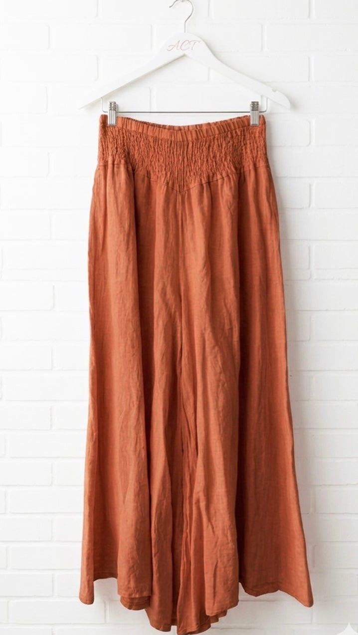 Pantalón palazzo de lino Aurora +6 colores