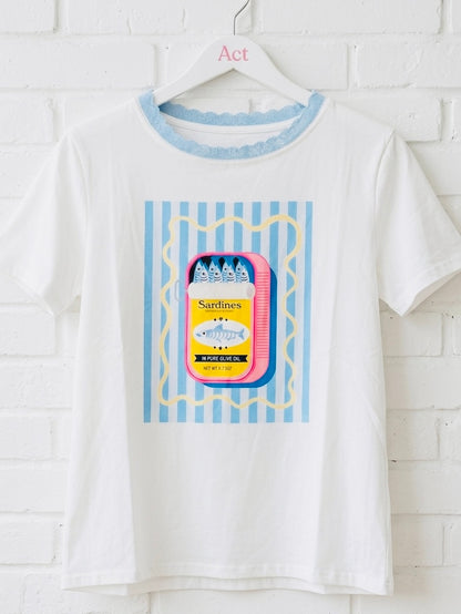 Camiseta lata sardinas +2color