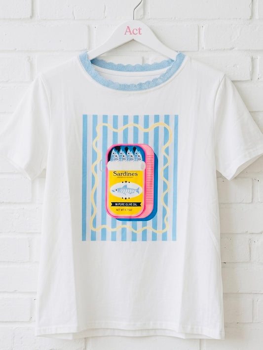Camiseta lata sardinas +2color
