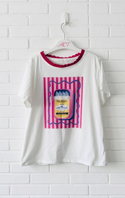 Camiseta lata sardinas +2color