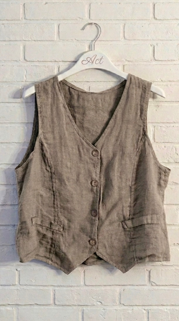 Chaleco de lino basic